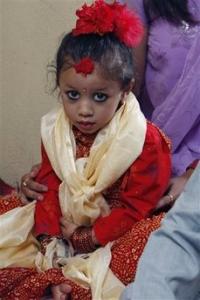 尼泊尔3岁女童被选为活女神